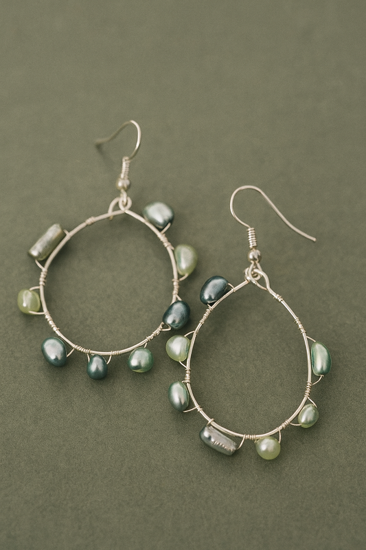 Emerald Glow Hoop Earrings