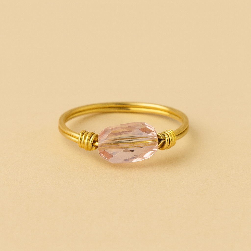 Blush Crystal Gold Ring