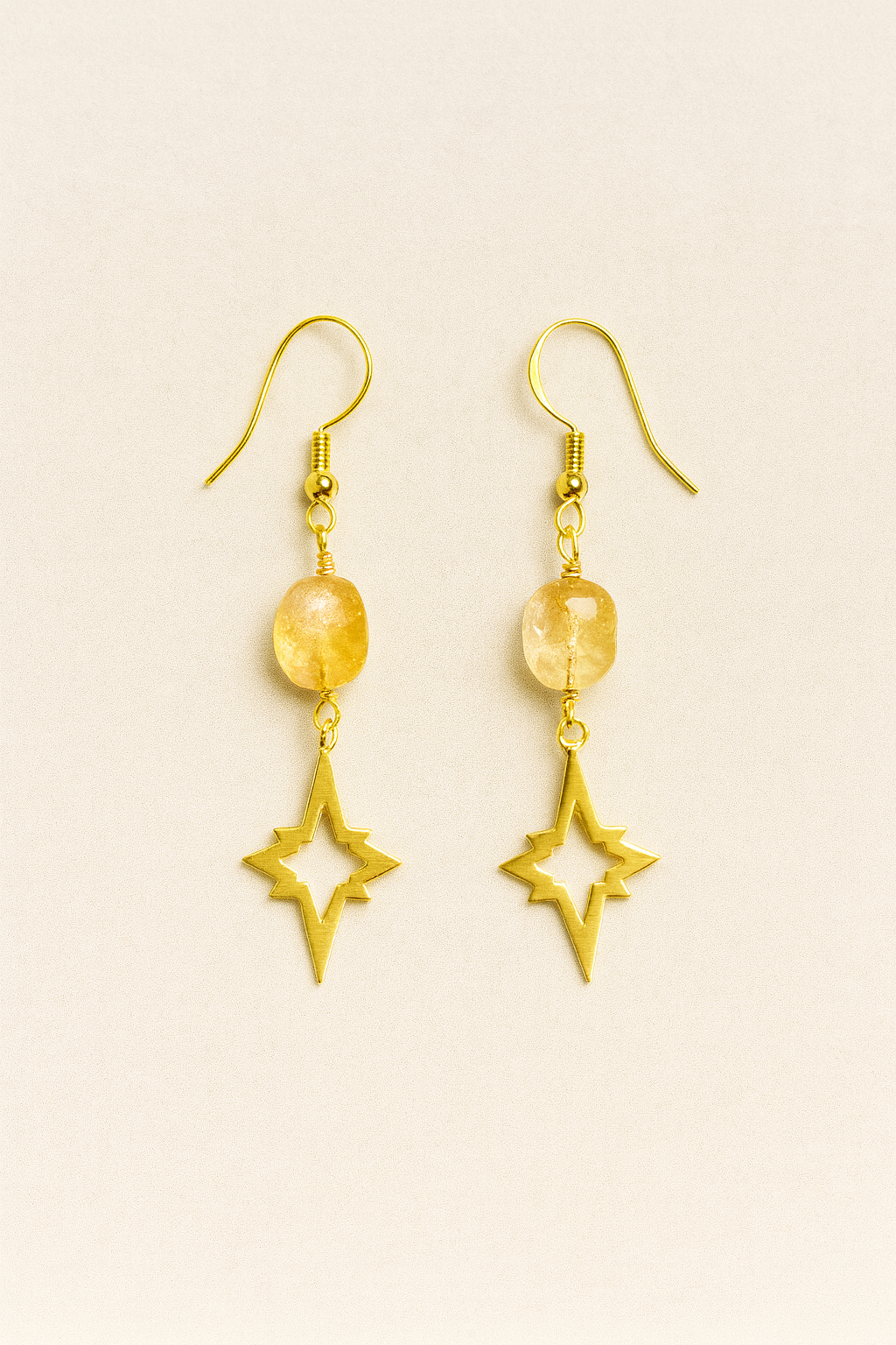 Golden Star Citrine Earrings