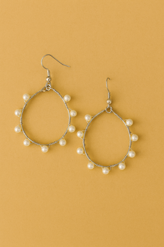 Luna Pearl Hoop Earrings