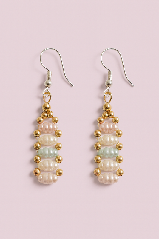 Pastel Harmony Beaded Dangle Earrings