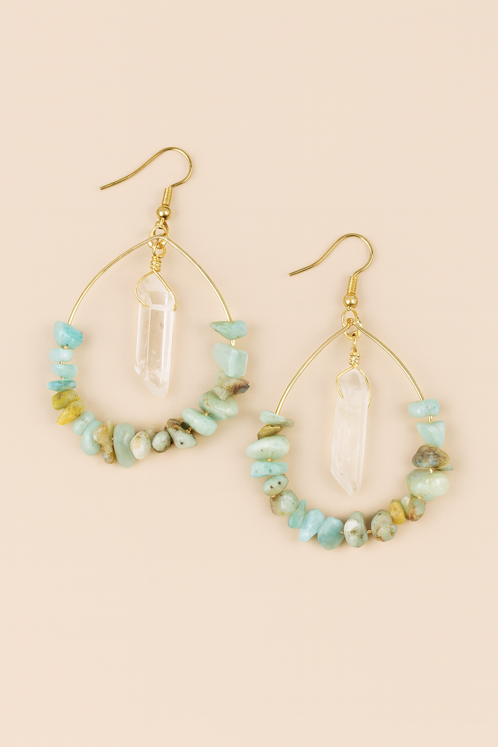 Amazonite & Quartz Energy Hoops