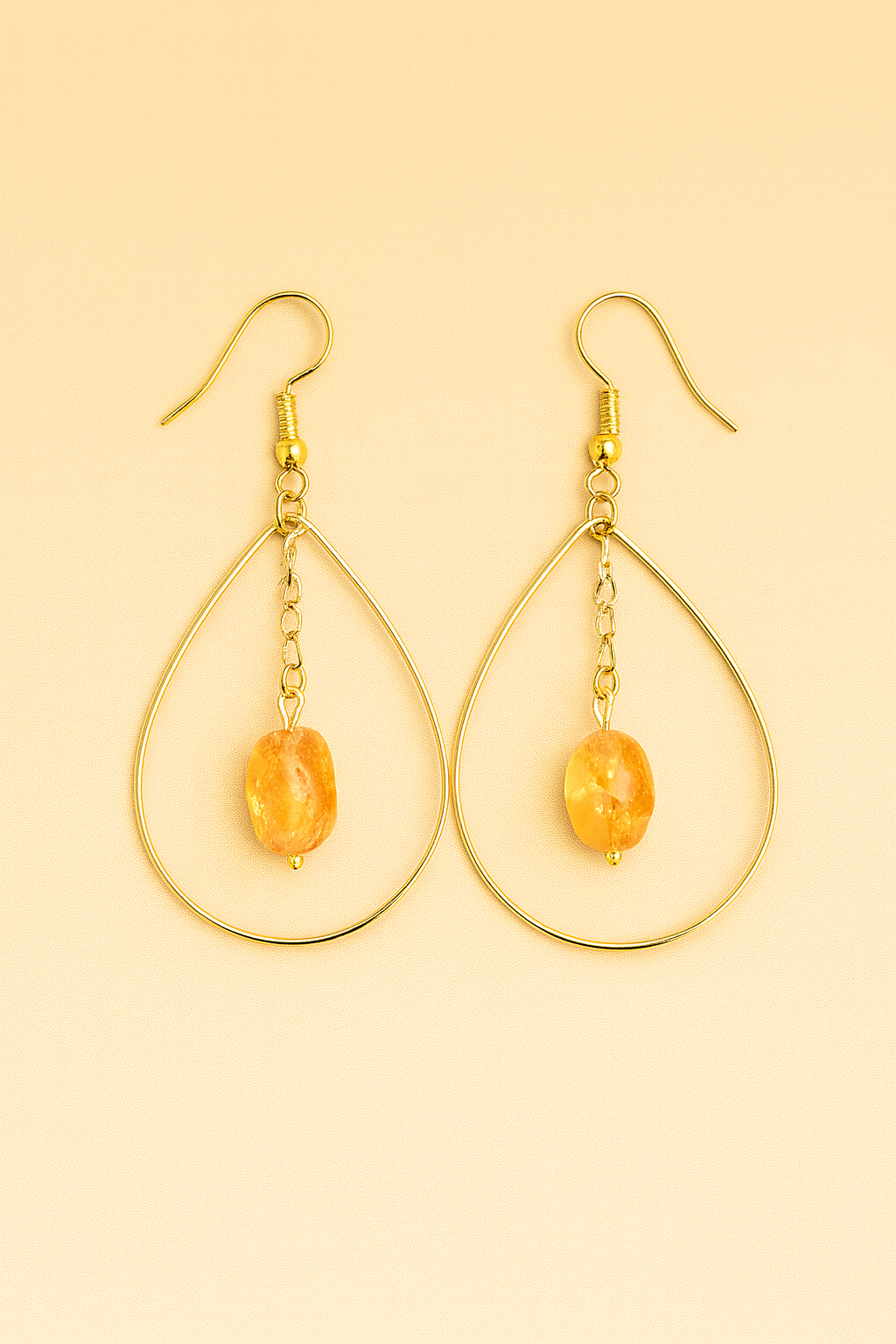 Golden Citrine Hoop Earrings