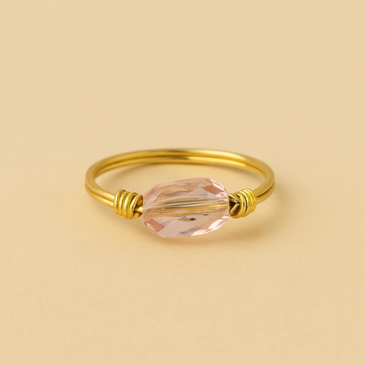 Blush Crystal Gold Ring