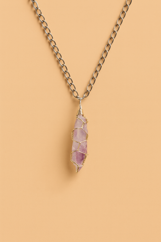 Amethyst Serenity Wire-Wrapped Necklace