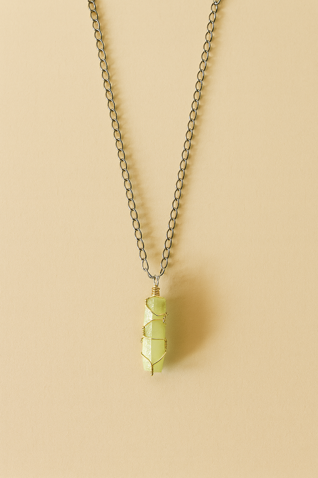 Luminous Green Crystal Wrap Necklace