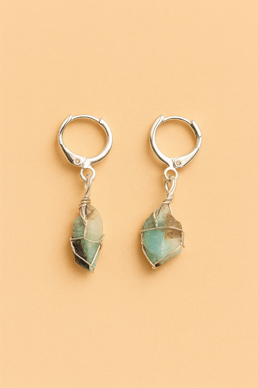 Amazonite Crystal Drop Earrings