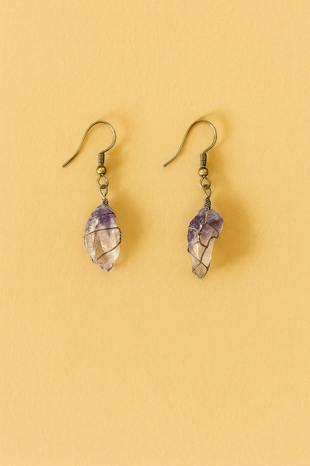 Violet Aura Raw Amethyst Earrings