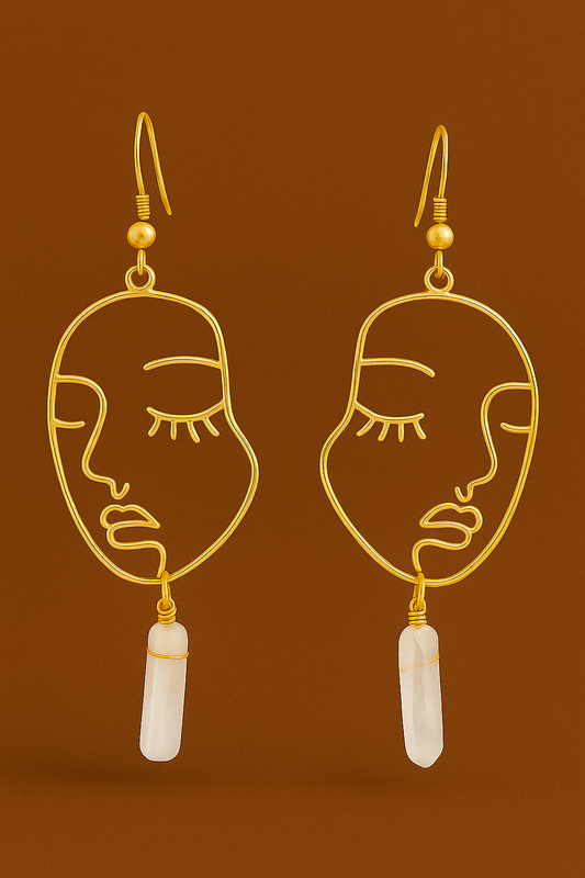 Abstract face earrings